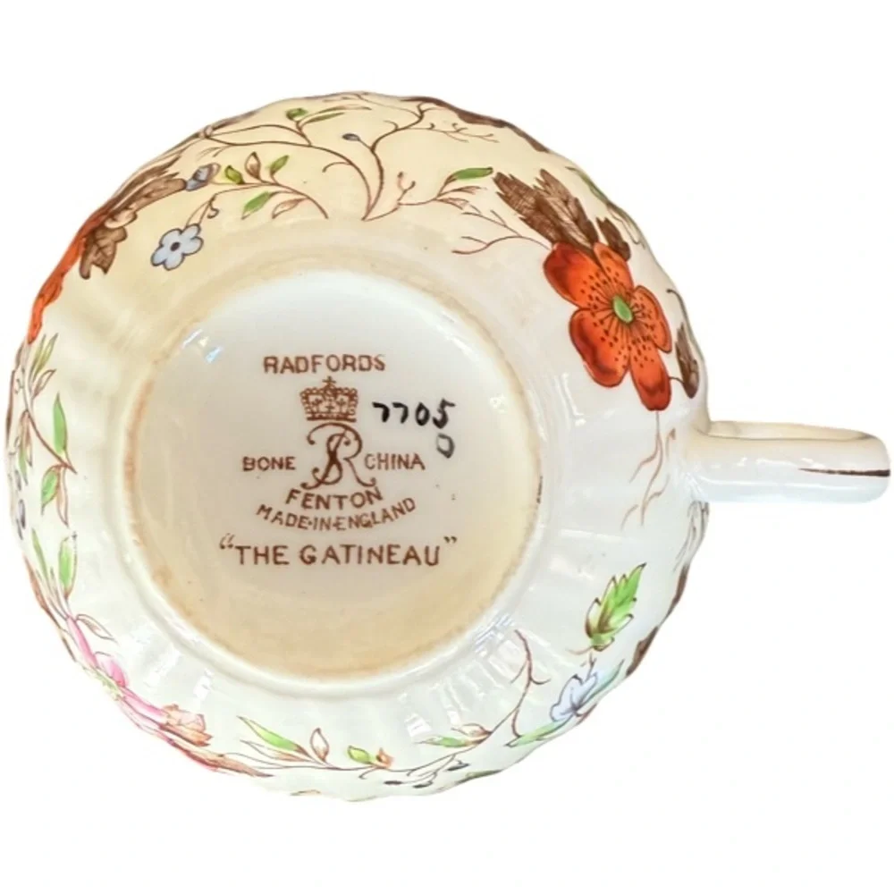 Radfords Fenton The Gatineau Bone China Floral Teacup & Saucer Made in England